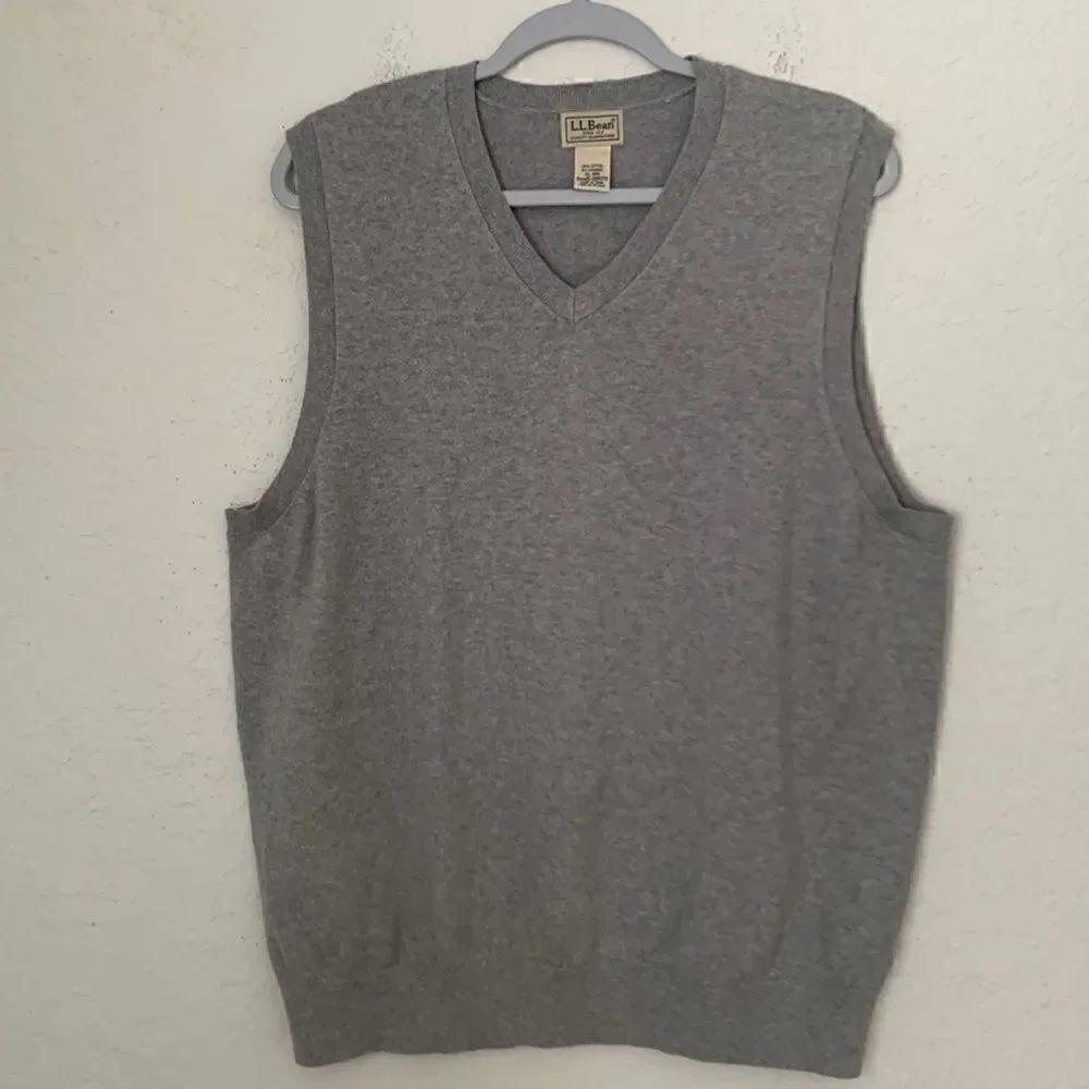 L.L.Bean Cashmere Blend Gray Men’s Sweater Vest Size XL